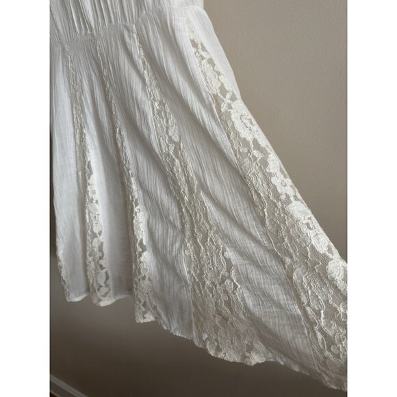 Hollister spaghetti straps Corset back Lace babydoll Dress Mini white Large Boho - Picture 2 of 13